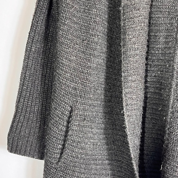Vince Hooded Rib Knit Cardigan Sweater‎ Charcoal Gray Size Small - Picture 3 of 7